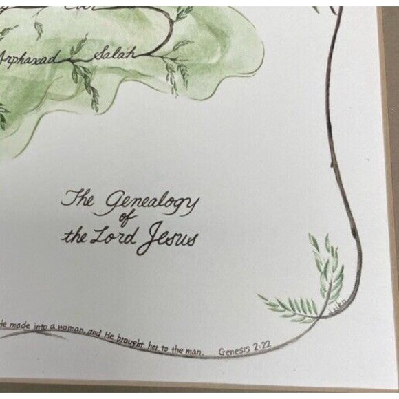Jesus Christ Geneology Tree of Life Watercolor Llithograph Signed Numbered Mattd - Picture 5 of 11